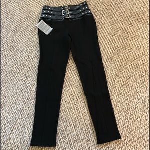 Bebe Petite High Stud Belt Legging